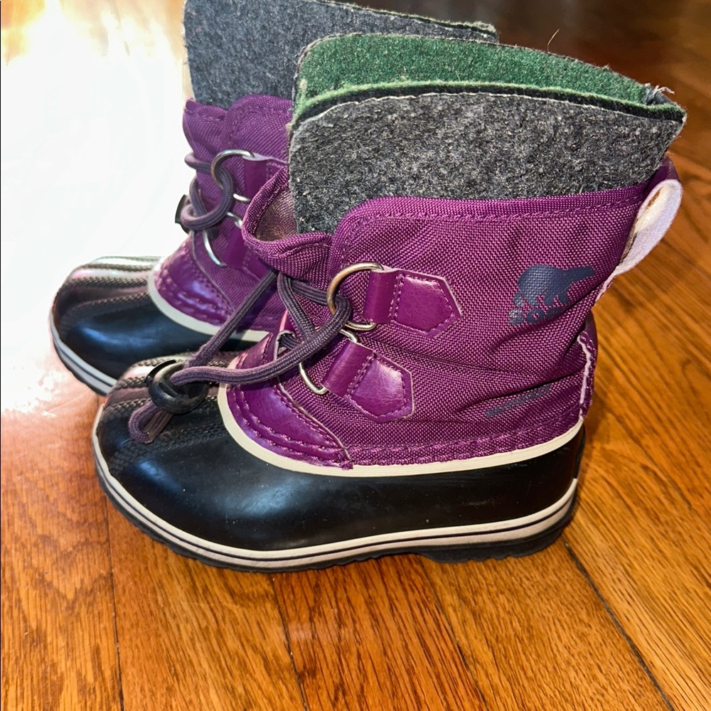 Sorel Youth Pac Purple Nylon Waterproof/Insulated Winter/Snow Boots Size 10 - Picture 10 of 11